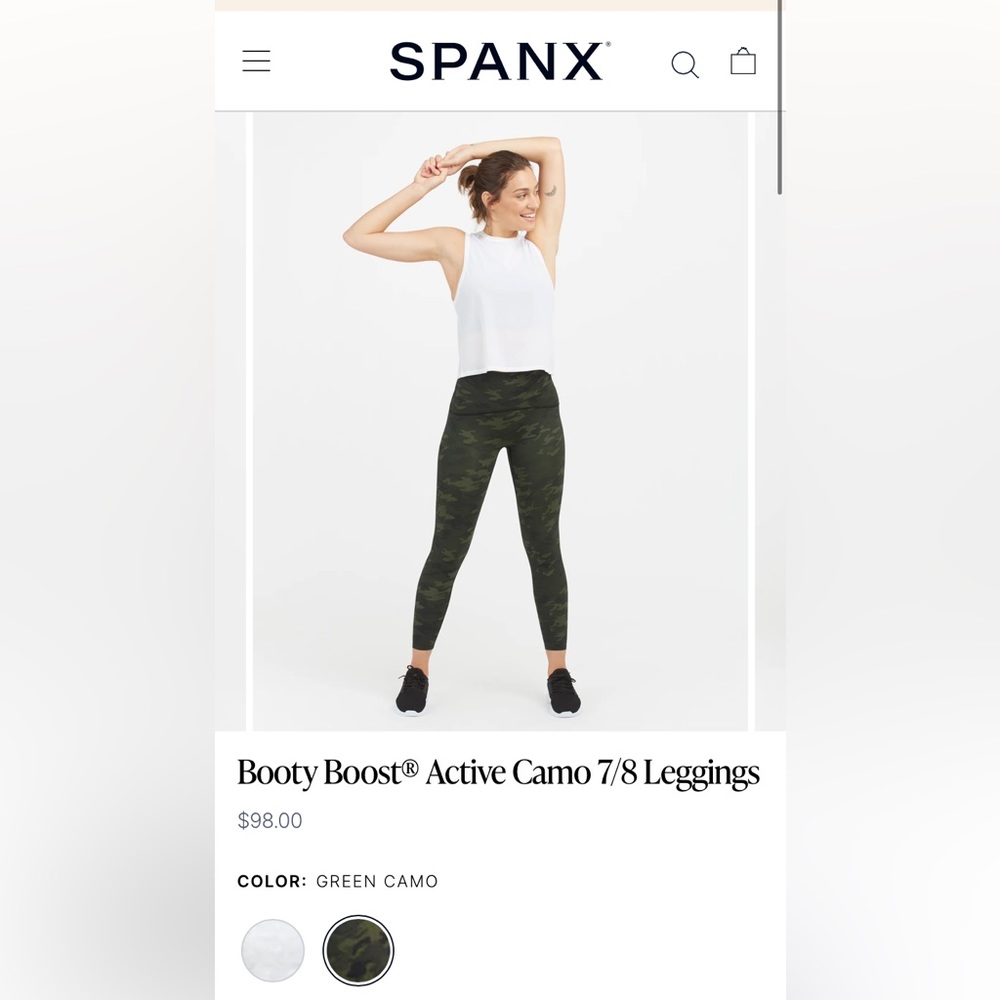 Spanx Booty Boost 7/8 length Leggings Size Medium